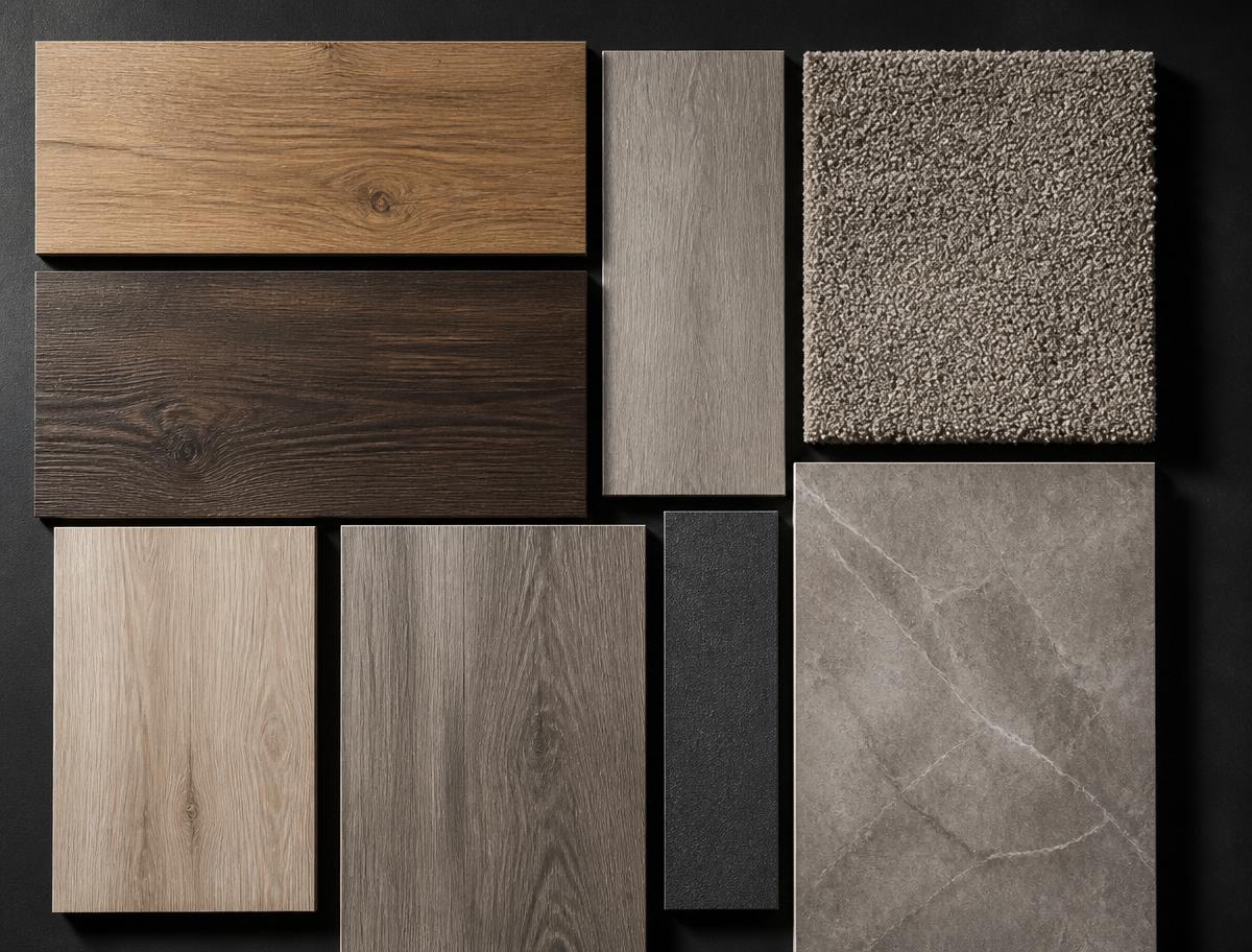Flooring samples selected for an appointment